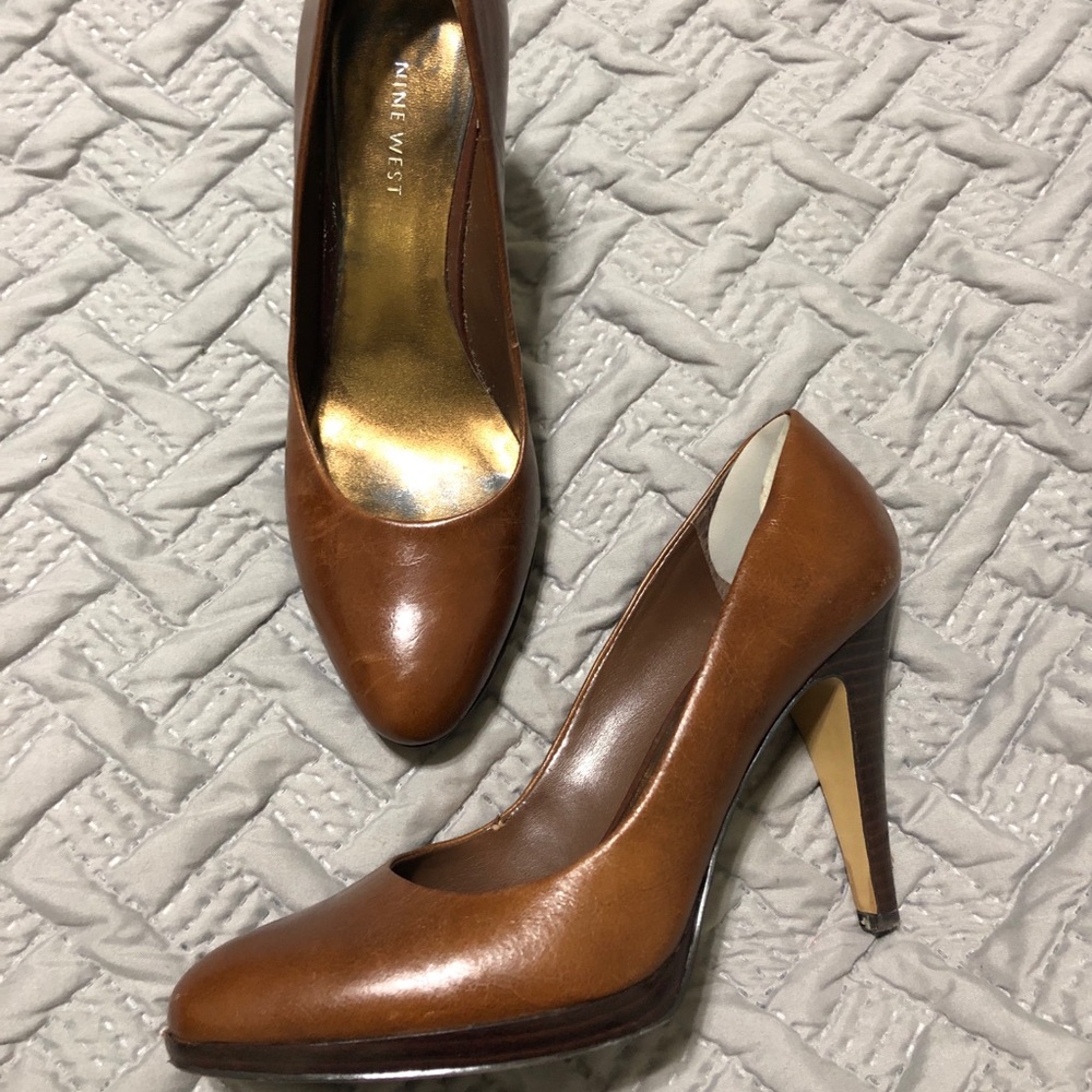 Nine West Cognac Heels